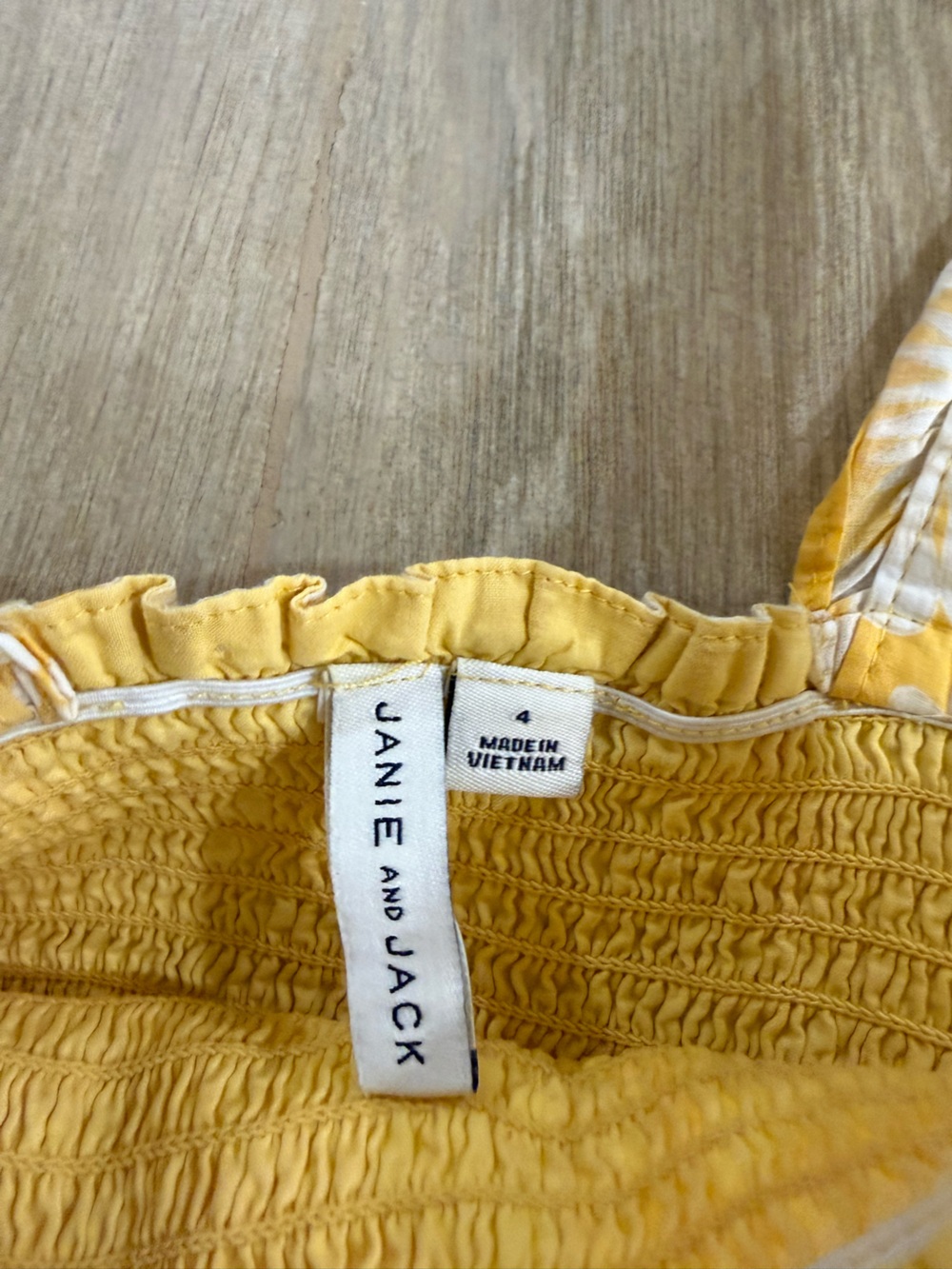Janie and Jack Emily Floral Smocked Sundress Yellow White Sunshine Preppy Size 4 - Picture 4 of 10
